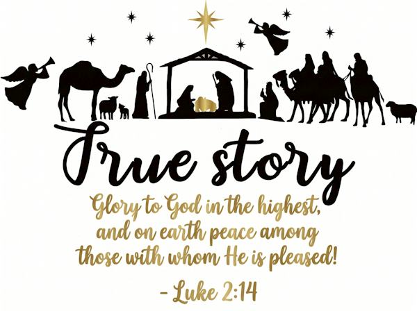 True Story Christmas (Luke 2:14) T-shirt